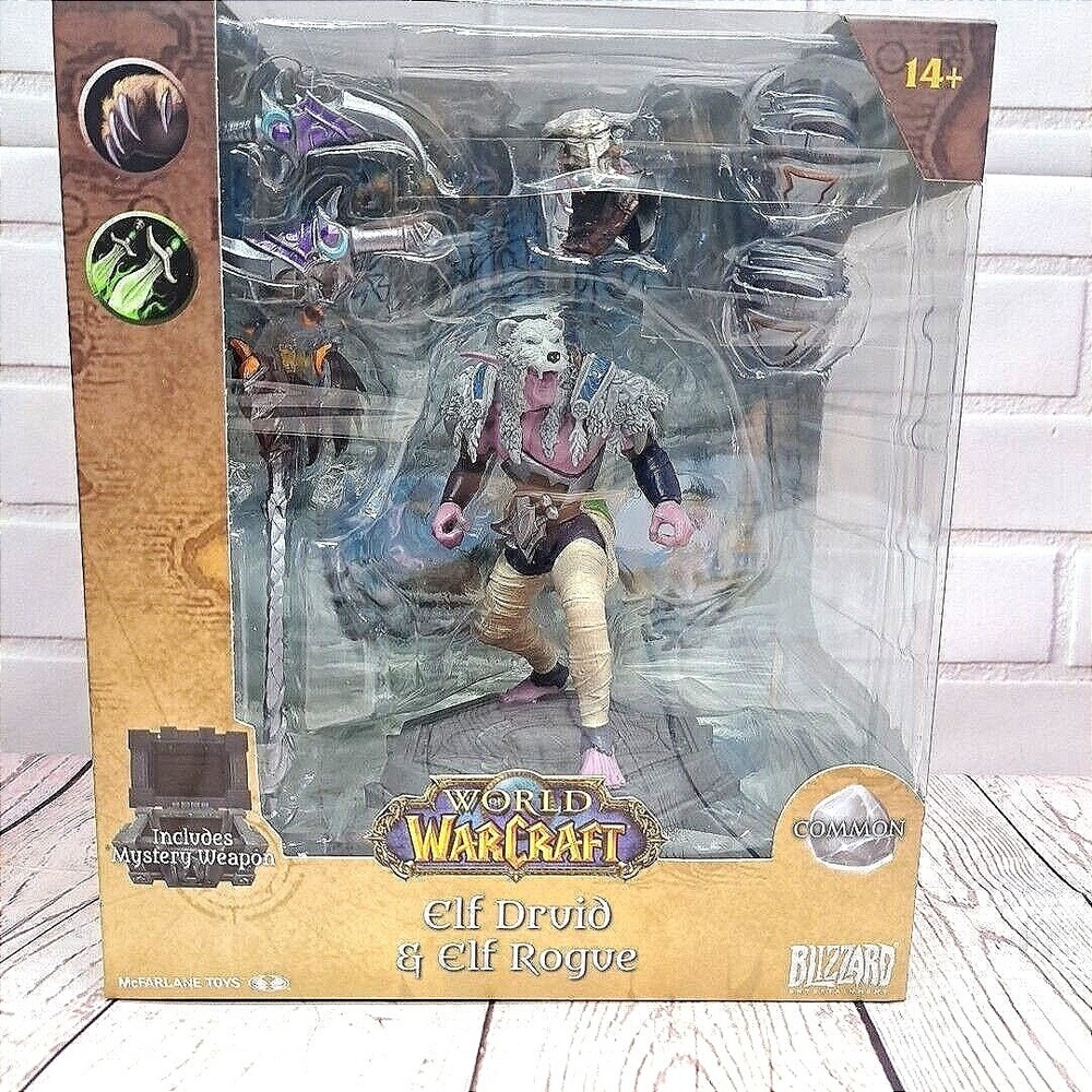 McFarlane World of Warcraft Elf Druid Rogue Action Figure Common White Blizzard